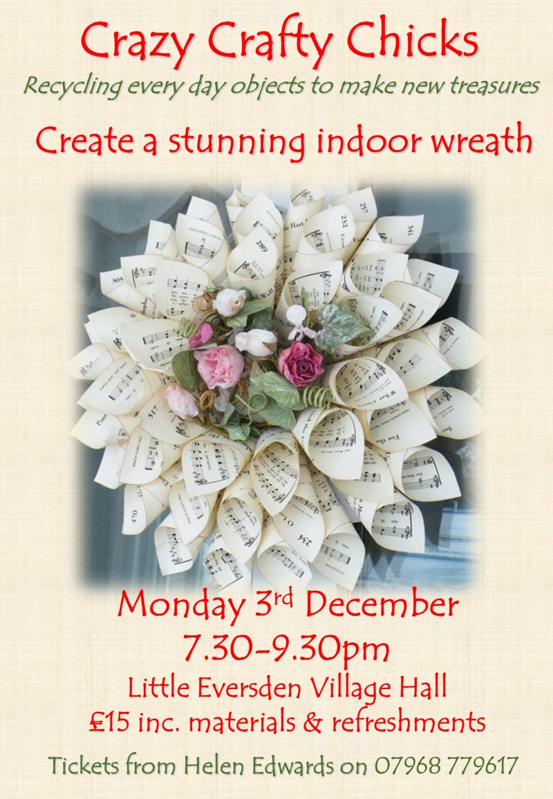 Christmas Wreath Workshop 3rd December 7:30pm – SOLD OUT