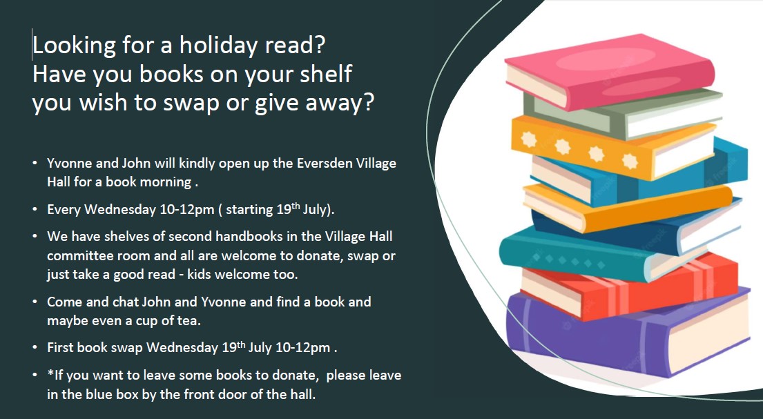 Weekly Book Swap Wednesdays 10am-12pm